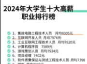 2025本科生高薪职业榜揭晓